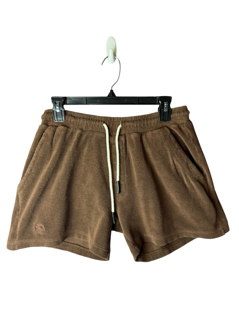 OAS Brown Soft Terry Cotton Drawstring Shorts  L